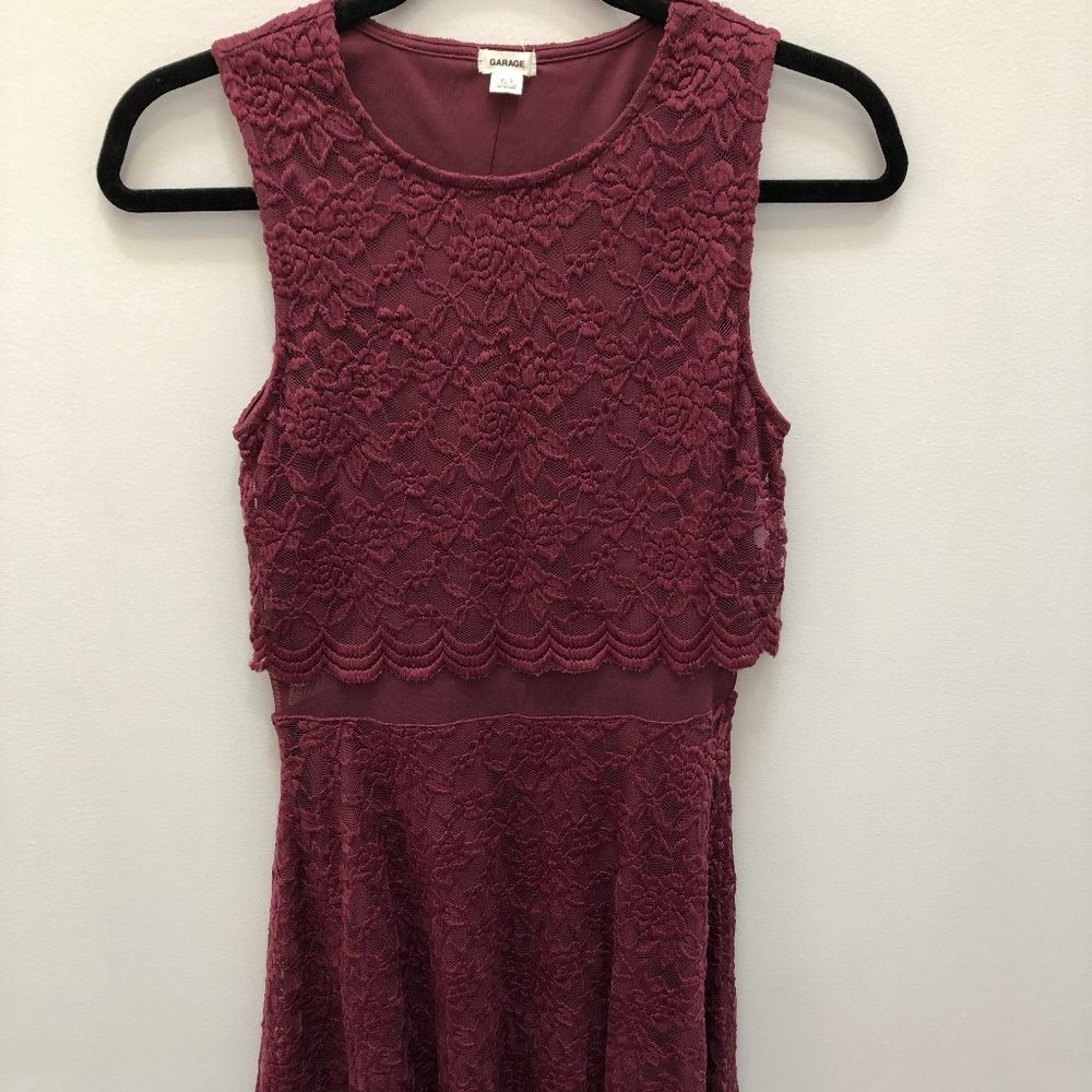 NWT Garage Burgundy Lace Tank Top Dress XSmall